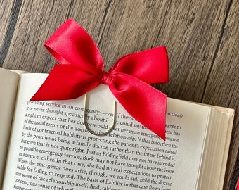 Bow Bookmark (Qty. 1)| Satin Ribbon Bookmark| Bookmark Holder| Bookish Gifts| Coquette Bookmarks| Book Accessories| Gifts for Book Lovers