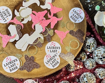 50 Pieces Last Bash Confetti| Last Rodeo| Cowgirl Bachelorette| Nashville Bach Decor| Lets Go Girls| Cowgirl Party Decor| Disco Cowgirl