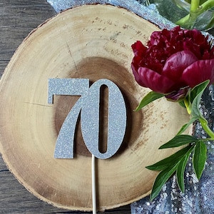 70th Birthday Centerpiece (Qty. 1)| 70 Centerpiece Picks| Seventy Centerpiece| 70th Anniversary| Platinum Anniversary| 70th Cake Topper