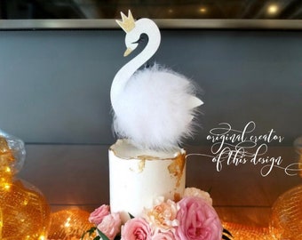 Swan Cake Topper| Swan Birthday| Baby Shower Cake Topper| Swan Party Decor| Swan Lake Decorations| Swan Princess Party| Swan Soiree