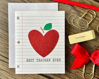 Best Teacher Ever Card (Qty. 1)| Teacher Gifts| Teacher Appreciation Gifts| Teacher Cards| Gifts for Teachers| End of Year Teacher Gift