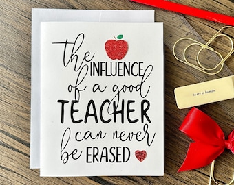 Teacher Appreciation Card (Qty. 1)| Teacher Gifts| Best Teacher Ever Gifts| Teacher Cards| Gifts for Teachers| End of Year Teacher Gift