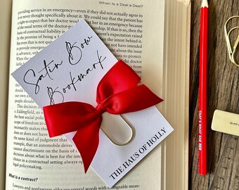 Bow Bookmark (Qty. 1)| Satin Ribbon Bookmark| Bookmark Holder| Bookish Gifts| Coquette Bookmarks| Book Accessories| Gifts for Book Lovers