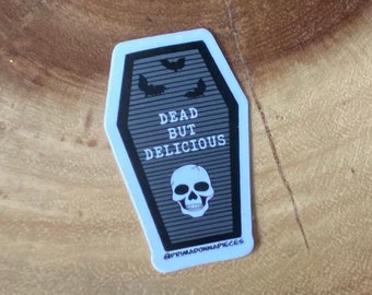 Dead but Delicious Sticker (Qty. 1)| Coffin Sticker| Halloween Sticker| Bat Stickers| Letterboard Stickers| Coffin Letter Board Stickers