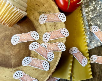 30 Pieces Cannoli Confetti| Cannoli First Birthday Decor| Italian Party Decor| Pizza Party Theme| Italy Party| Last Slice Single Bach Decor