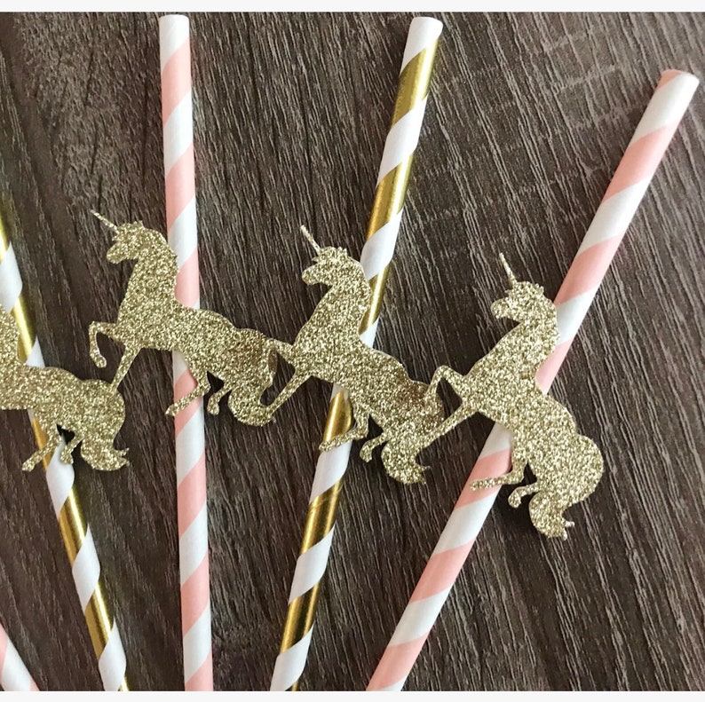 Unicorn Straws qty. 12 Unicorn Party Decor Unicorn Etsy