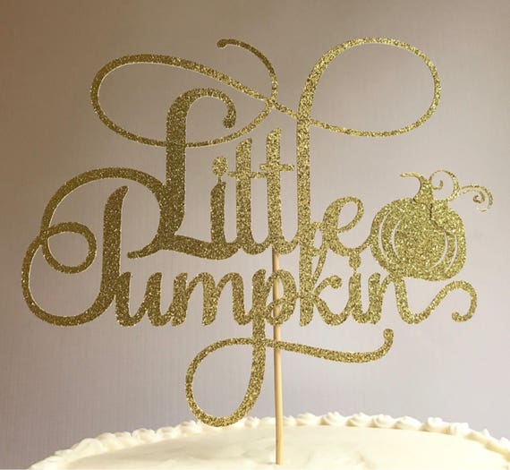 Decorazione Per Torta A Forma Di Zucca Con Glitter Dorati – Per Primo Compleanno, Baby Shower, Battesimo, Festa Ringraziamento E Halloween – Cartoncino Lucido - 3