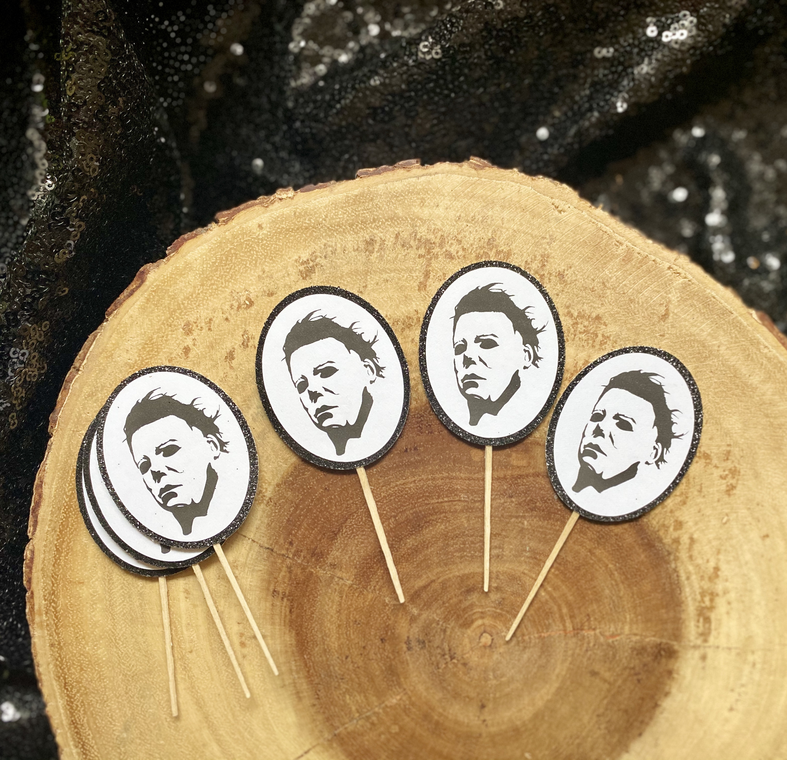 Killer Birthday Toppers Michael Myers Cupcake Toppers Horror Etsy