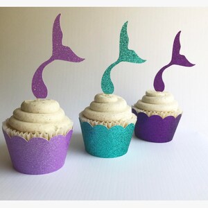 Mermaid Cupcake Toppers (Qty. 6)| Mermaid Party Decor| Mermaid Picks| Mermaid Party Theme| Mermaid Favors| Surfs Up Party Decor| Mermaid Dec