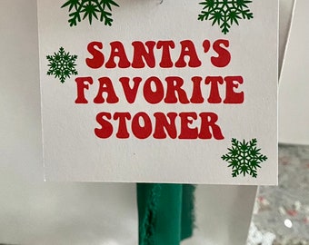 Bolsa de regalo navideña de marihuana (1 unidad) / Bolsa de regalo de cannabis / Bolsa de regalo de marihuana / Regalos 420 / Regalos para fumadores / Decoración para fiestas de fumadores / Bolsa de regalo de marihuana