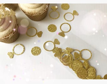 50 piezas de confeti para anillos/confeti de compromiso/confeti para anillos de oro/decoración para despedidas de soltera/confeti para bodas/futuras novias/confeti para despedidas de soltera/