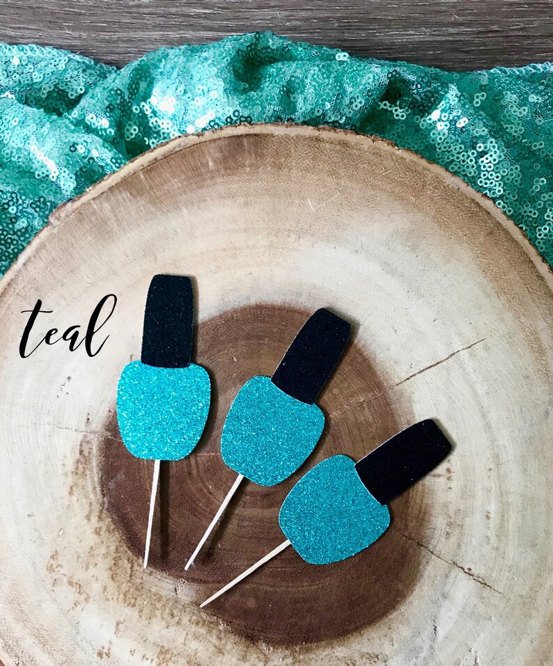 Nail Polish Cupcake Toppers Spa Cupcake Toppers Spa Party | Etsy
