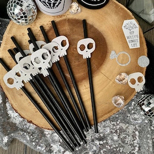 Til Death Straws (Qty. 12)| Gothic Engagement| Gothic Bridal| Gothic Bachelorette| Gothic Hen Party| Halloween Bachelorette| Till Death Bach