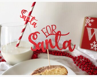 Melk voor de Kerstman| Cookies voor de kerstman| Kerstman Toppers| Kerst Toppers| Koekjes en melk voor de kerstman set| Kerstmanplaat| Kerstbord voor de Kerstman