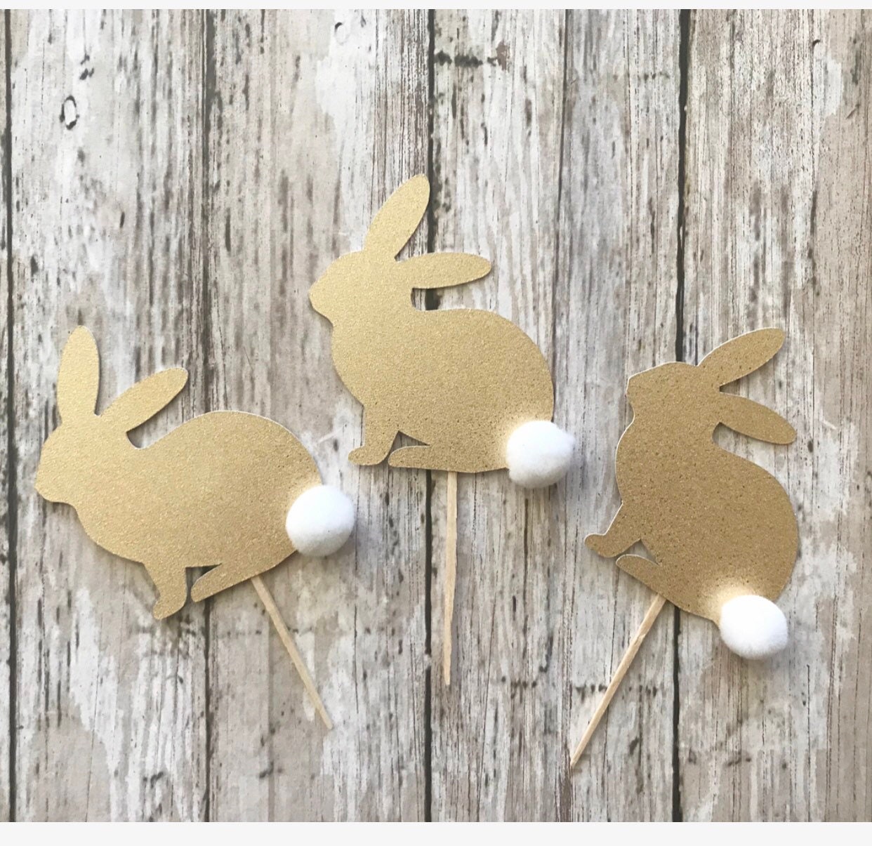 Bunny Cupcake Toppers Bunny Turning One Easter Cupcake Etsy