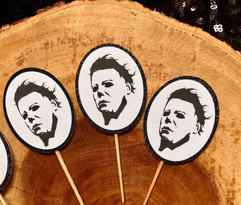 Killer Birthday Toppers Michael Myers Cupcake Toppers Horror Etsy