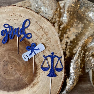 Law School Cupcake Toppers Qty. 6 Law School Grad Scales of Justice 2020 Graduation Law School Graduation Graduation Toppers image 6