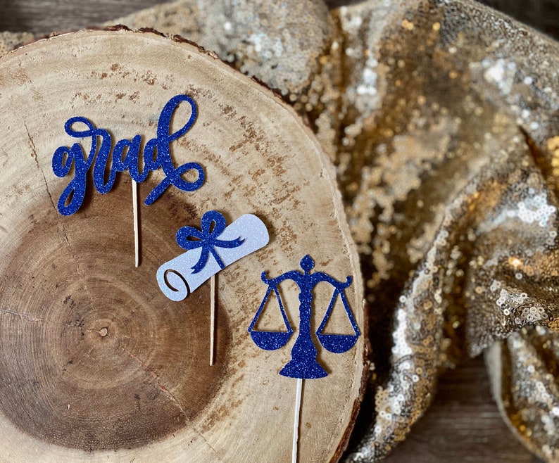 Law School Cupcake Toppers Qty. 6 Law School Grad Scales of Justice 2020 Graduation Law School Graduation Graduation Toppers image 6