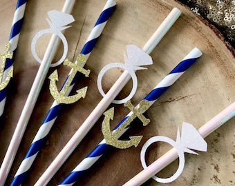 Nauti Bach Straws (Qty. 12)| Nauti Bride| Nauti Bachelorette| Lets Get Nauti| Nautical Bachelorette| Last Sail| Destination Bach| Miami Bach