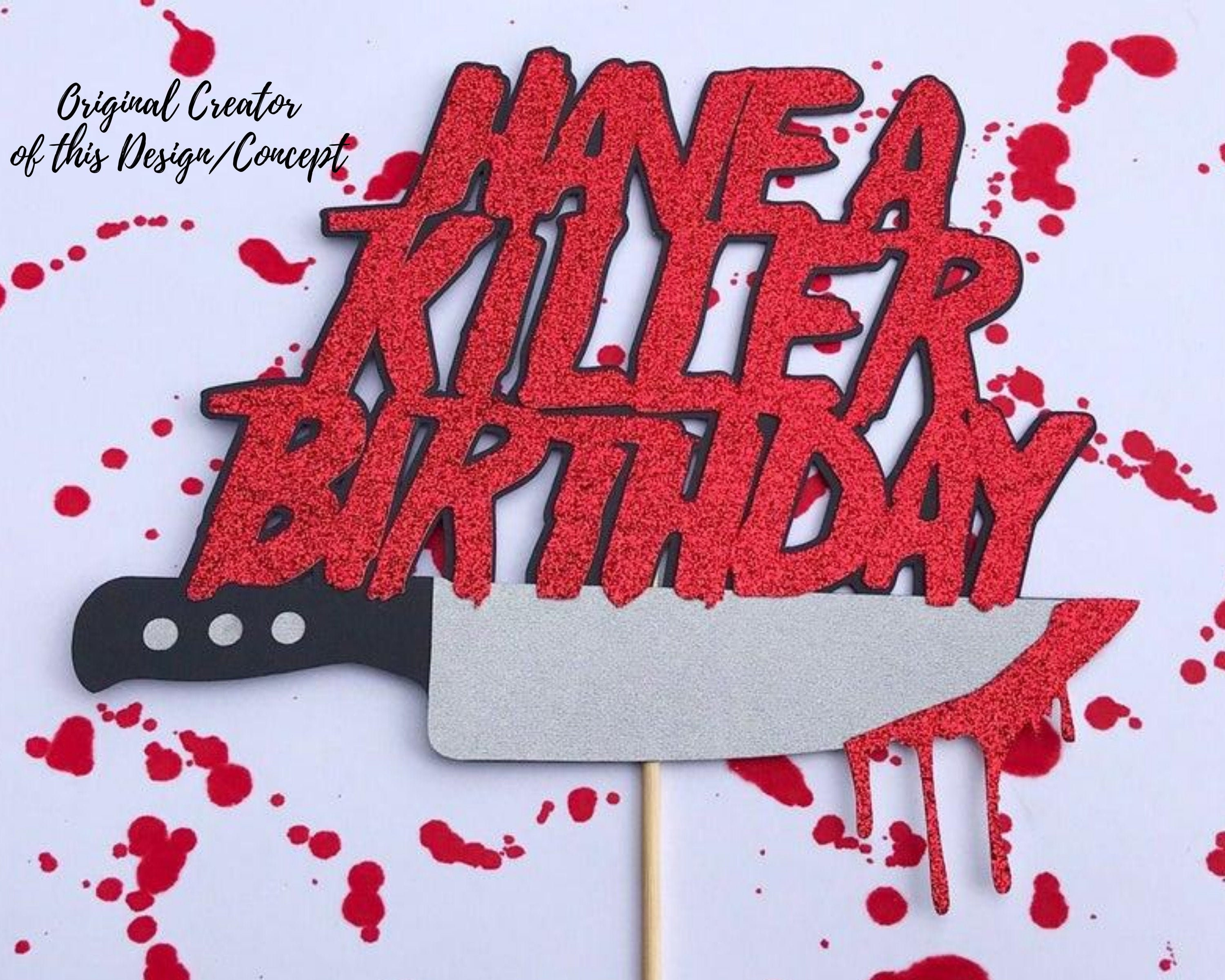 Killer Birthday Cake Topper Halloween Cake Topper Horror Etsy