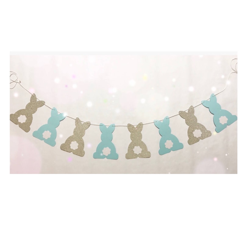Bunny Banner Easter Banner Easter Garland Some Bunny is One Etsy