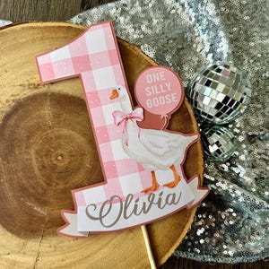 One Silly Goose Cake Topper| Goose Birthday| Baby Shower Cake Topper| Goose Party Decor| Silly Goose Theme| Silly Goose Birthday