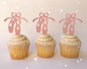 Ballet Cupcake Toppers| Shoe Cupcake Toppers| Ballet Shoe Cupcake Toppers| Dance Cupcake Toppers| Swan Cupcake Toppers