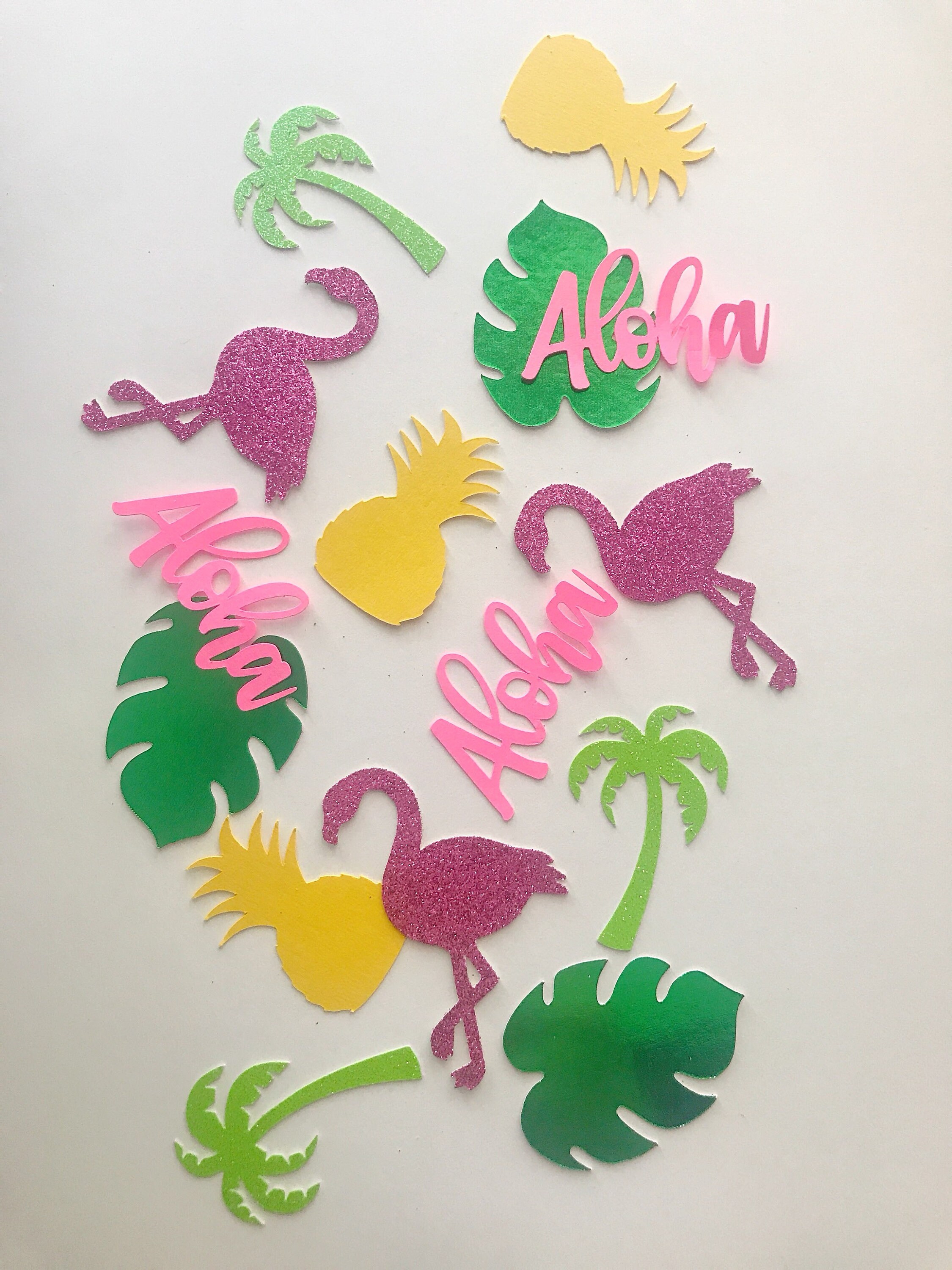 50 Piece Aloha Confetti Tropical Confetti Lets Flamingle Flamingo Bridal Shower Flamingo Baby Shower Flamingo Birthday