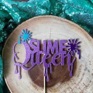 Slime Queen Cake Topper| Slime Cake Decorations| Slime Queen Party Decor| Slime Party Decor| Slime Birthday Decorations image 2