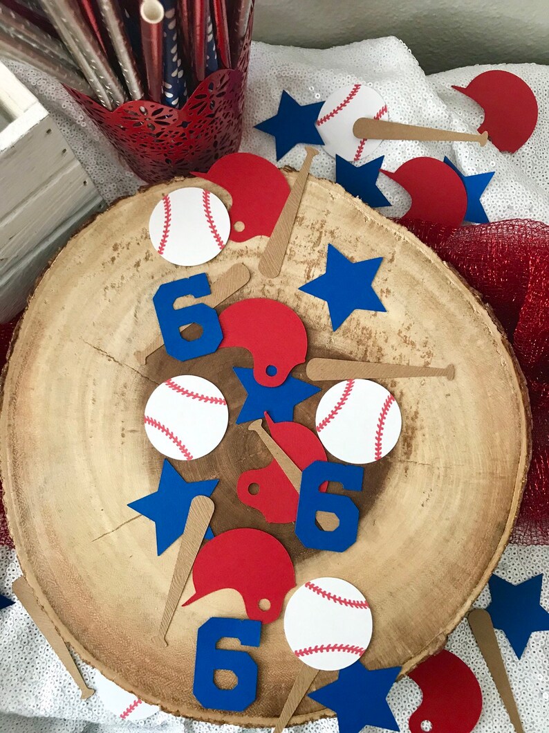 50 Piece Baseball Confetti Baseball Birthday Party Decor Baseball Table Decoration Baseball Decorations Baseball Bag Filler image 3