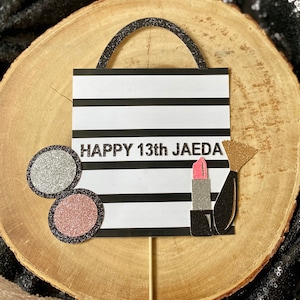 MakeUp Cake Topper| Personalized Cake Topper Lipstick Cake Topper| Shopping Cake Topper| Makeup Party Decor| Spa Party Decor