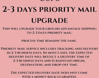 2-3 Days Priority Mail Shipping Upgrade