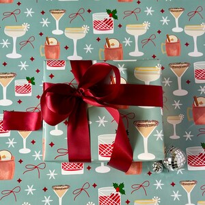 Carta da regalo per cocktail natalizi (quantità: 1 foglio) / Carta da regalo per cocktail natalizi / Carta da regalo per Martini / Bevande natalizie / Carta da regalo per feste