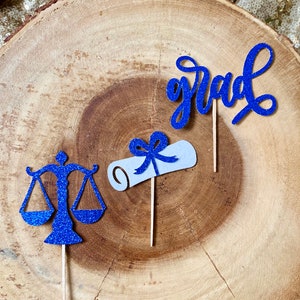 Law School Cupcake Toppers Qty. 6 Law School Grad Scales of Justice 2020 Graduation Law School Graduation Graduation Toppers image 4