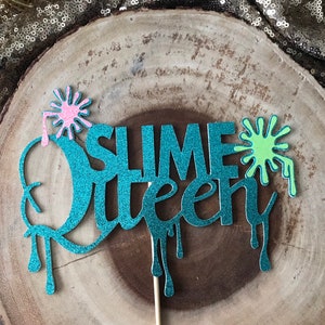 Slime Queen Cake Topper| Slime Cake Decorations| Slime Queen Party Decor| Slime Party Decor| Slime Birthday Decorations image 3