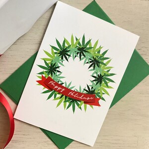 Weed Christmas Card Dope Christmas Marijuana Christmas Happy Holidaze Weed Greeting Cards ...