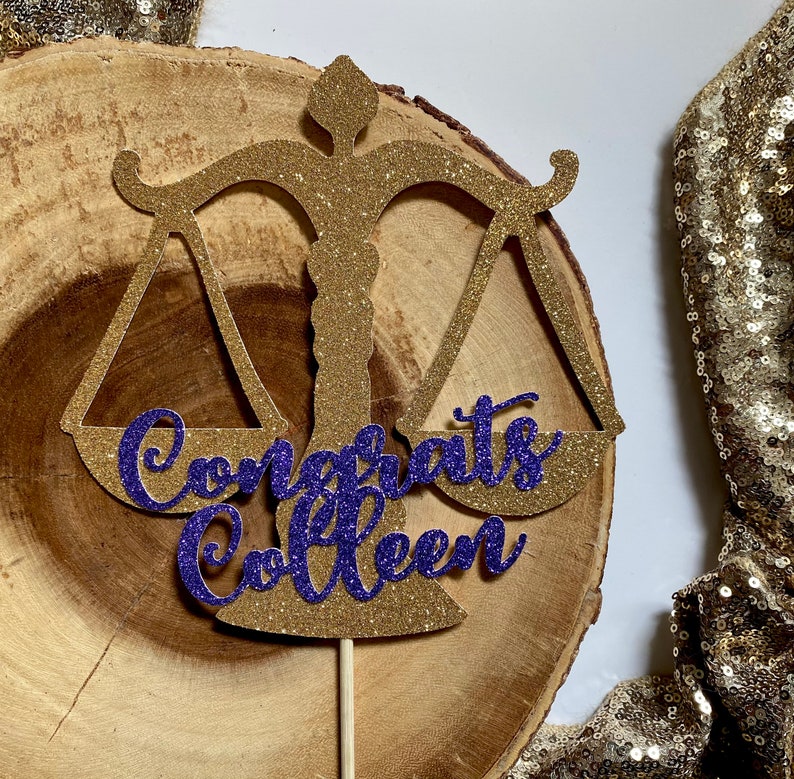 Law School Graduation Cake Topper Scales of Justice Law - Etsy