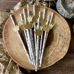 Crown Straws (Qty. 12)| Where the Wild Things Are| Wild One Birthday| Wild One Straws| Young Wild and Three| Wild One Party Decor