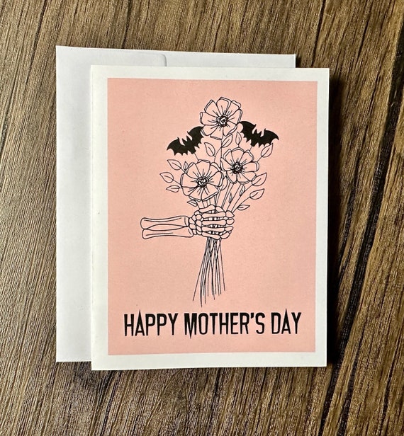 Gothic Mother's Day Card (Qty. 1)| Happy Mothers Day| Skeleton Mother's Day| Gothic Mama Gifts| Gothic Mum Cards| Halloween Mothers Day Card