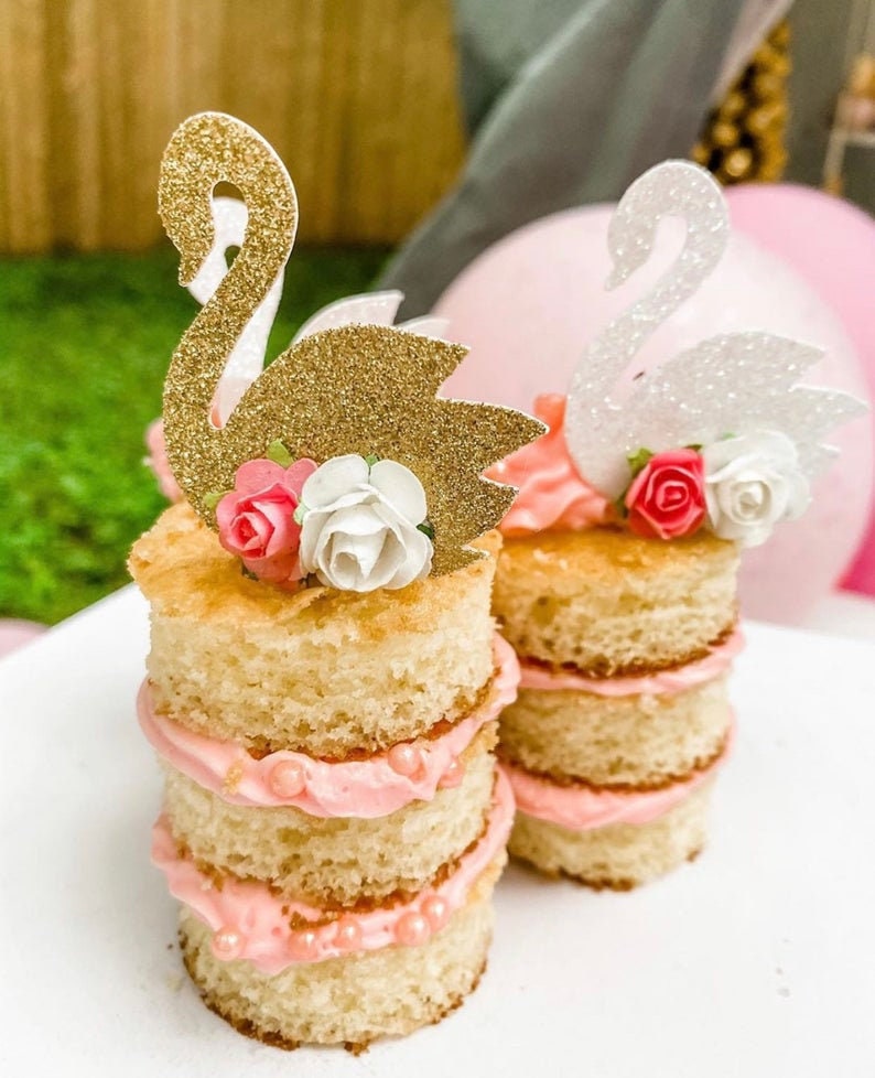 Swan Cupcake Toppers Etsy