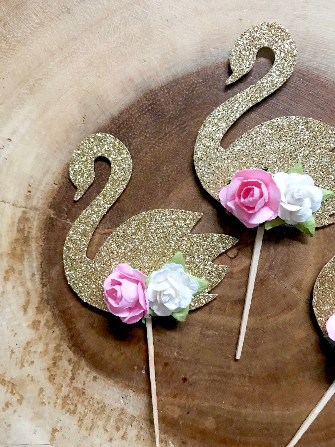 Swan Cupcake Toppers Etsy