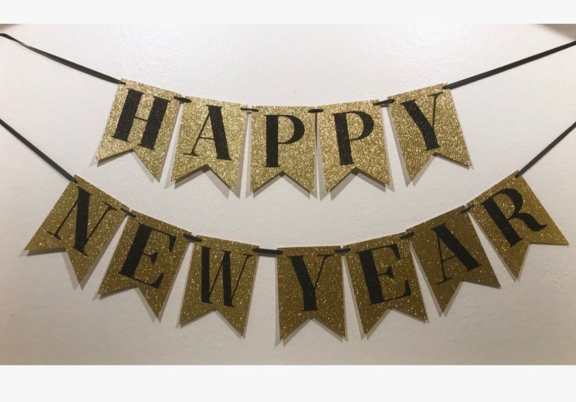 Happy New Years Banner New Years Eve Decorations New Years | Etsy