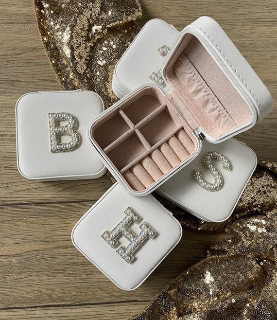 Pearl Initial Monogram Jewelry Box qty. 1 Personalized Etsy