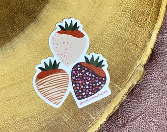 Chocolate Strawberry Sticker (Qty. 1)| Valentine's Day Sticker| Galentine's Day Stickers| Strawberry Stickers