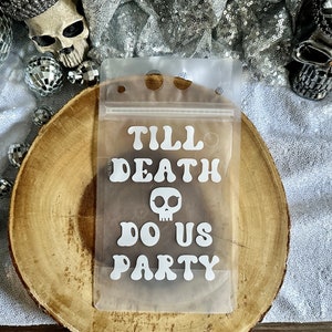 Till Death Drink Pouch (Qty. 1)| 16oz Drink Pouches| Bridesmaid Booze Bag| Custom Drink Pouches| Till Death Bachelorette| Till Death Party