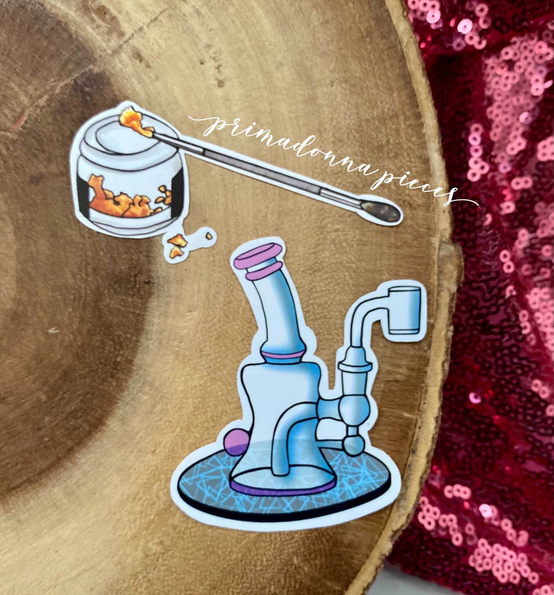 Dab Rig Stickers 1 Set of 2 710 Stickers Dab Rig Glass Etsy