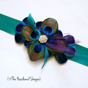 WINDSOR Peacock Belt Bridal Sash in Teal Blue Turquoise and Purple image 3