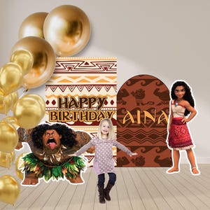 Moana CutOut, Moana Cutout Decor, Moana Party cardboard Decoration, Moana Theme Party, Birthday Party Stand Up Prop, Descarga digital