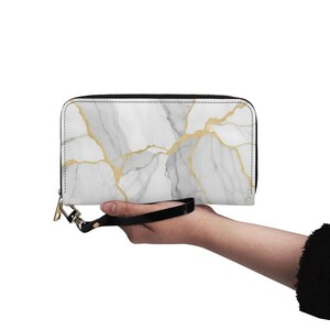 Marmor Print Brieftasche Vegan Leder Niedliche Brieftasche Vegan Leder Brieftasche Zip Rund Frauen Brieftasche Niedliche Multi Pocket Einzigartige Geschenkidee