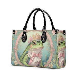 Bolso de rana, lindo bolso bandolera único, retrato artístico de animales, retrato pastel para amantes de los animales